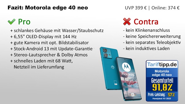 Fazit zum motorola edge 40 neo